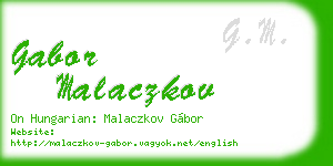 gabor malaczkov business card