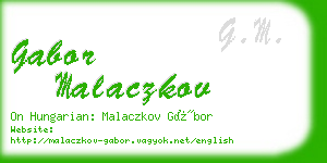 gabor malaczkov business card